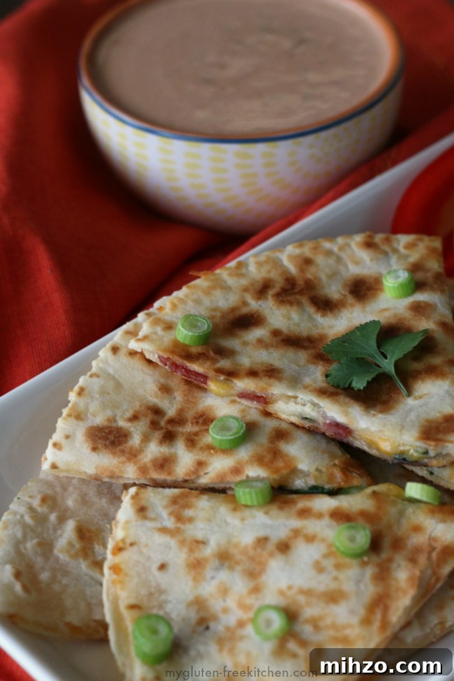 Gluten-Free Bacon Ranch Quesadillas Recipe for Crispy Flavor 2 Gluten-free Bacon Ranch Quesadillas. Easy weeknight dinner recipe or gluten-free appetizer!