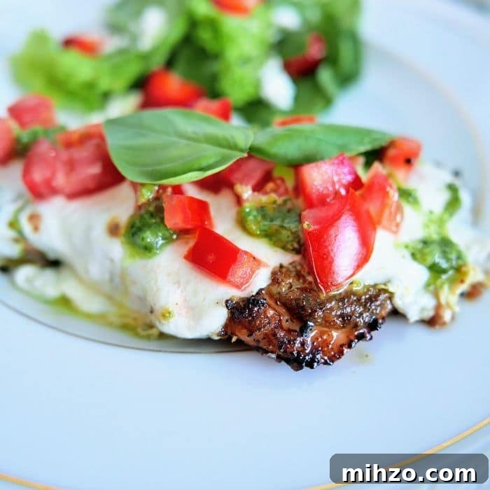 bruschetta chicken on a plate