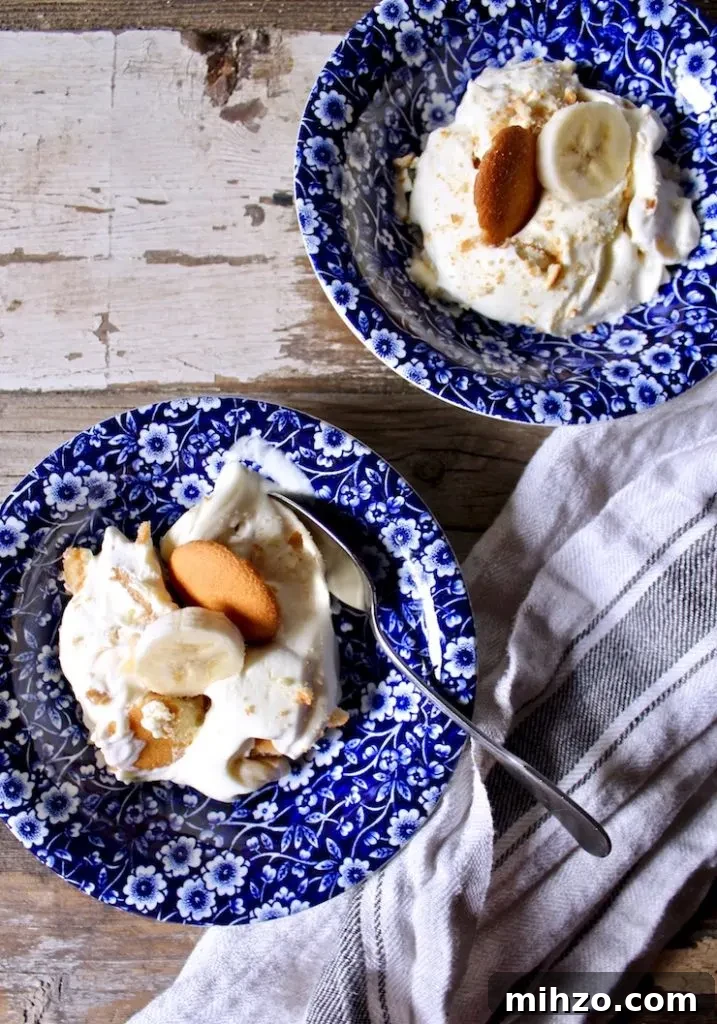 Magnolia Bakery-Style Banana Pudding Recipe That Impresses 5 Magnolia Bakery's Famous Banana Pudding, single servings in blue dessert dishes