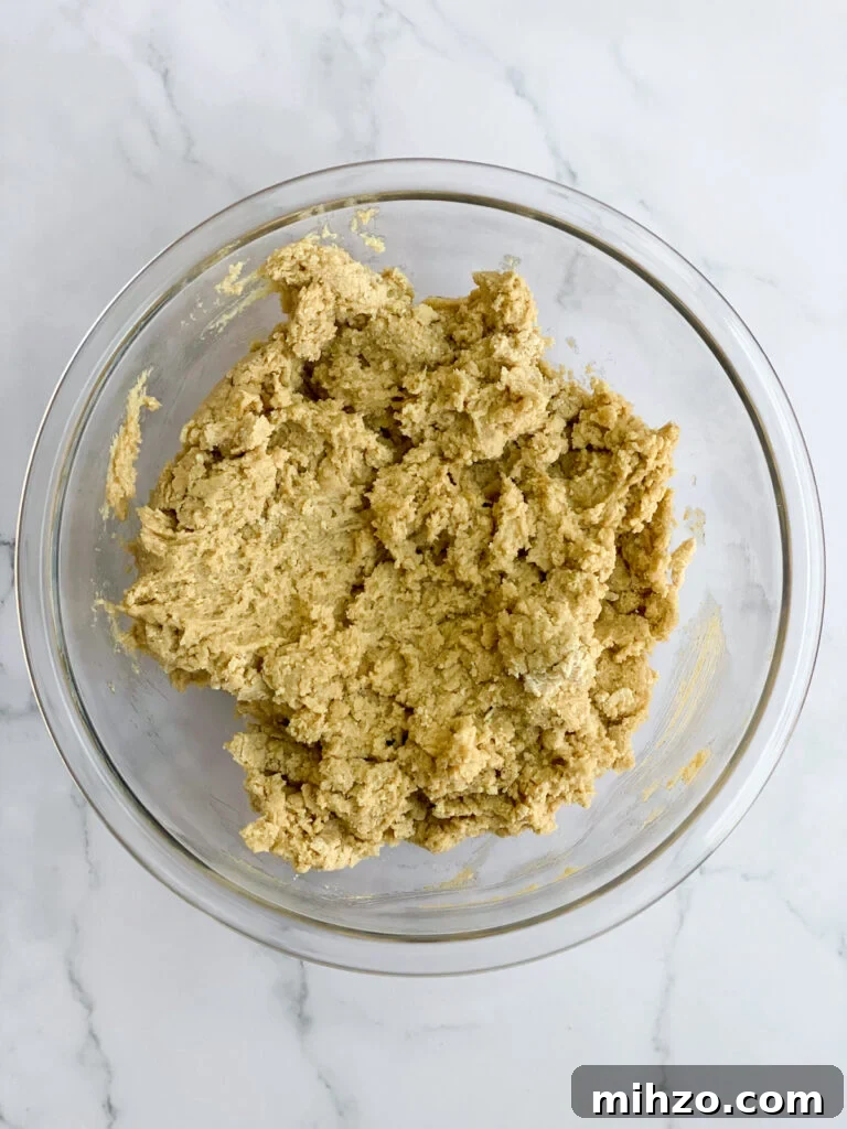 dry ingredients added.