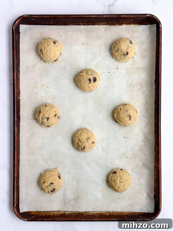 cookie dough before baking cookies.