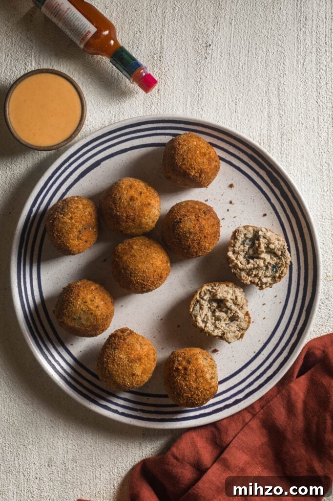 boudin balls with hot sauce