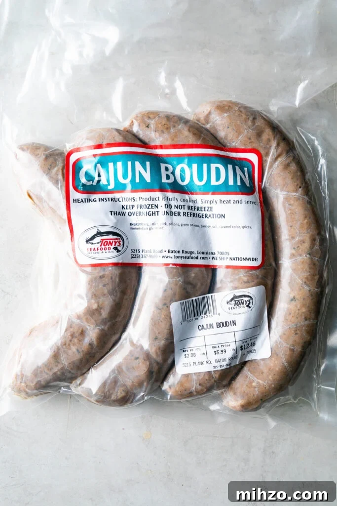 package of fresh cajun boudin