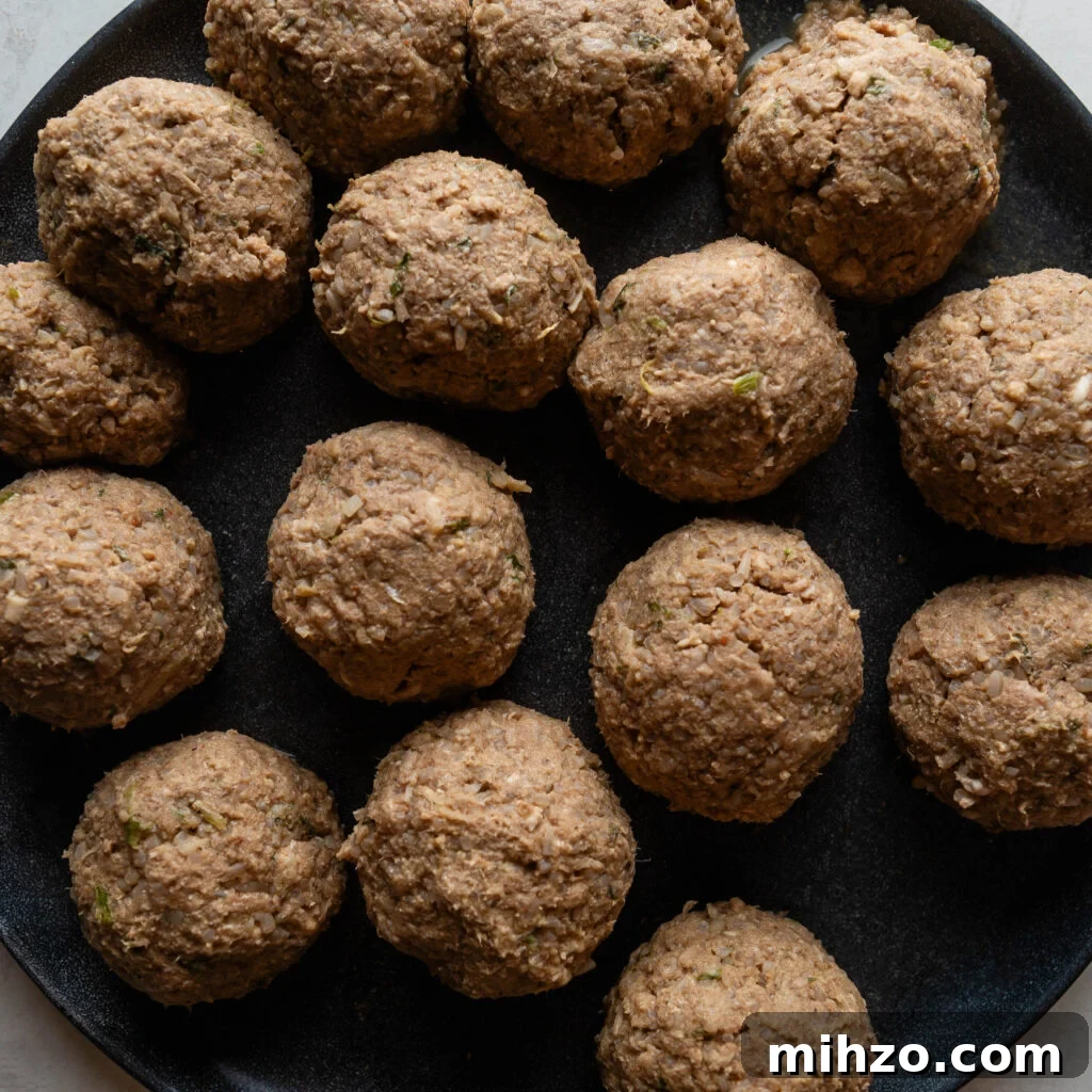 boudin balls formed on a plate