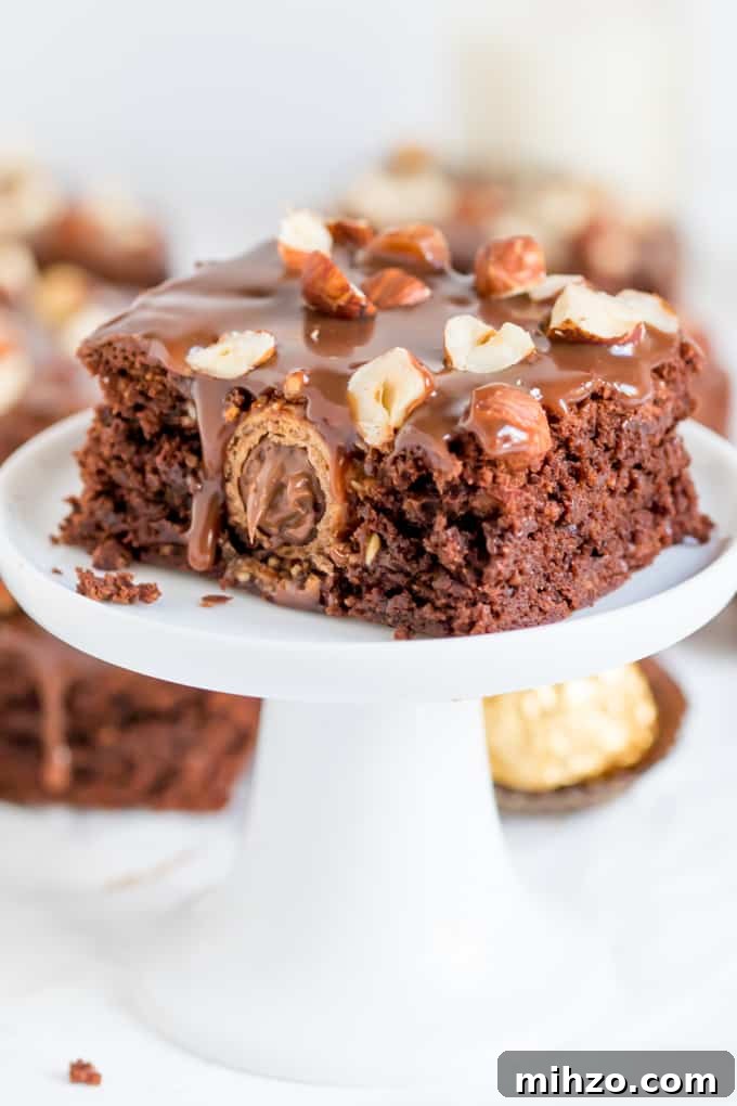 Ferrero Rocher Brownies with Silky Milk Chocolate Ganache 6 These Ferrero Rocher Brownies are the ultimate treat to go with your afternoon cup of coffee!