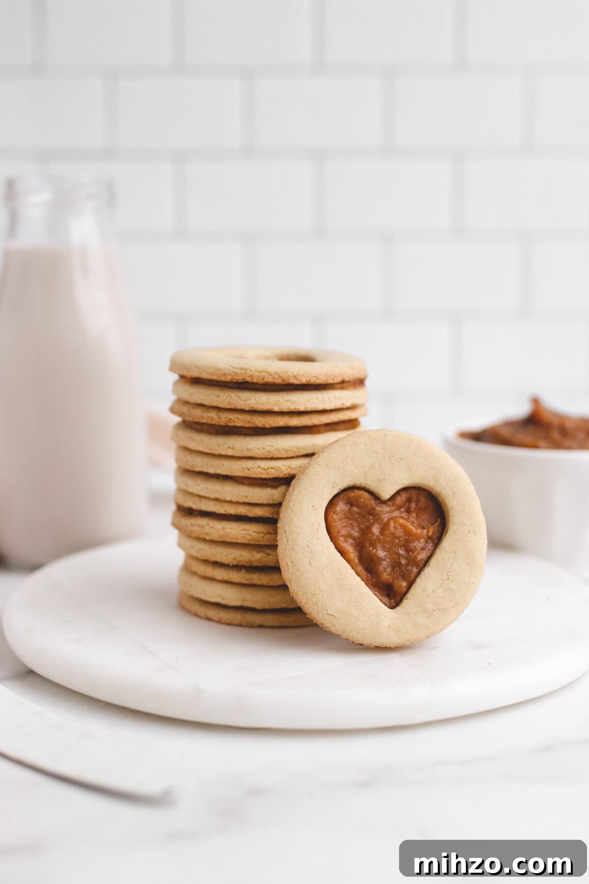 Vegan Gluten-Free Salted Caramel Cookie Recipe 2 a stack of salted caramel cookies