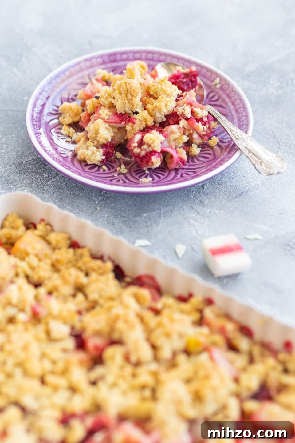 Classic Rhubarb Crumble Recipe with Crisp Maple Topping 5 crunchy-cake-with-rhubarb