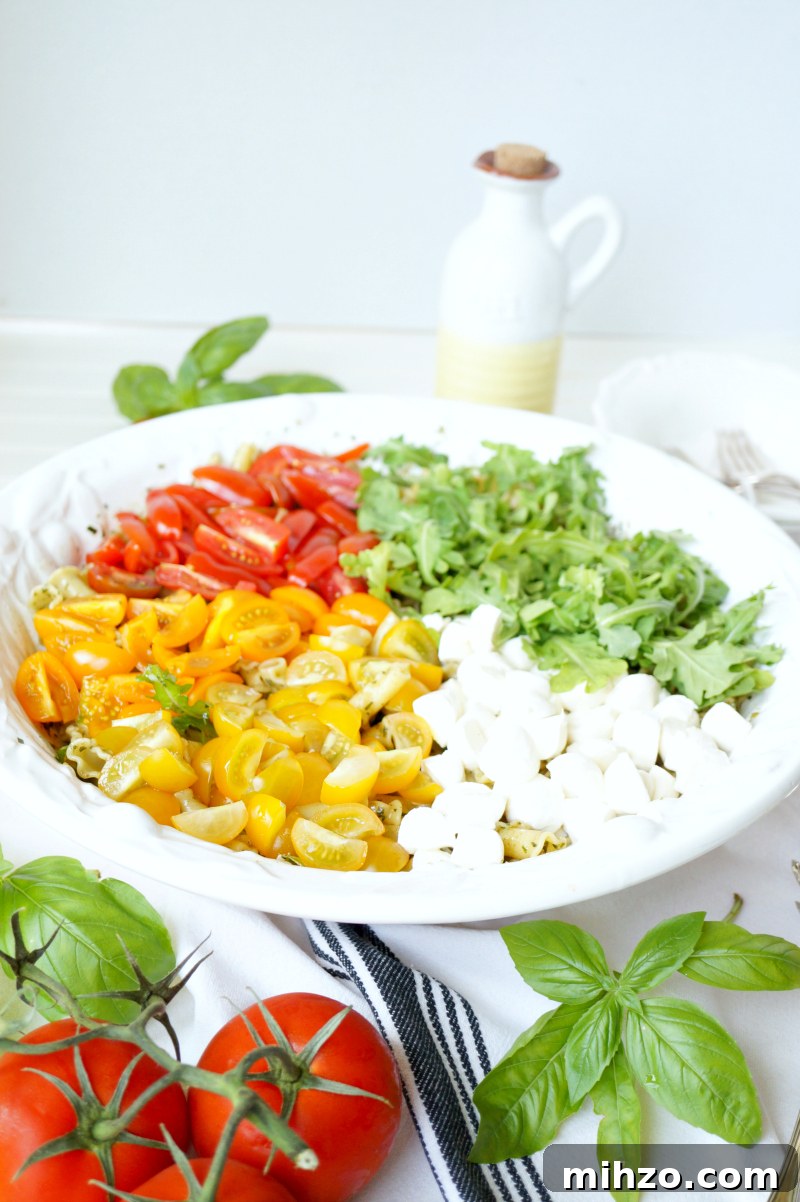 Tomato and Mozzarella Pesto Pasta Salad 3 tomato & mozzarella pesto pasta salad | The Baking Fairy