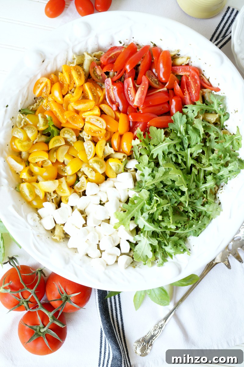 Tomato and Mozzarella Pesto Pasta Salad 5 tomato & mozzarella pesto pasta salad | The Baking Fairy