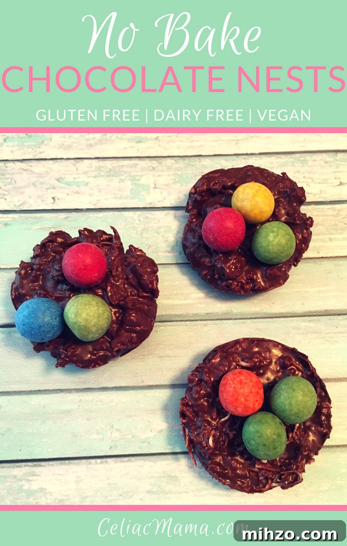 gluten free no bake chocolate nests