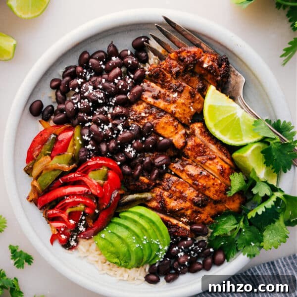 Chicken fajita bowl