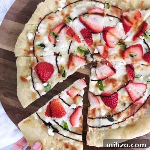 Strawberry balsamic pizza