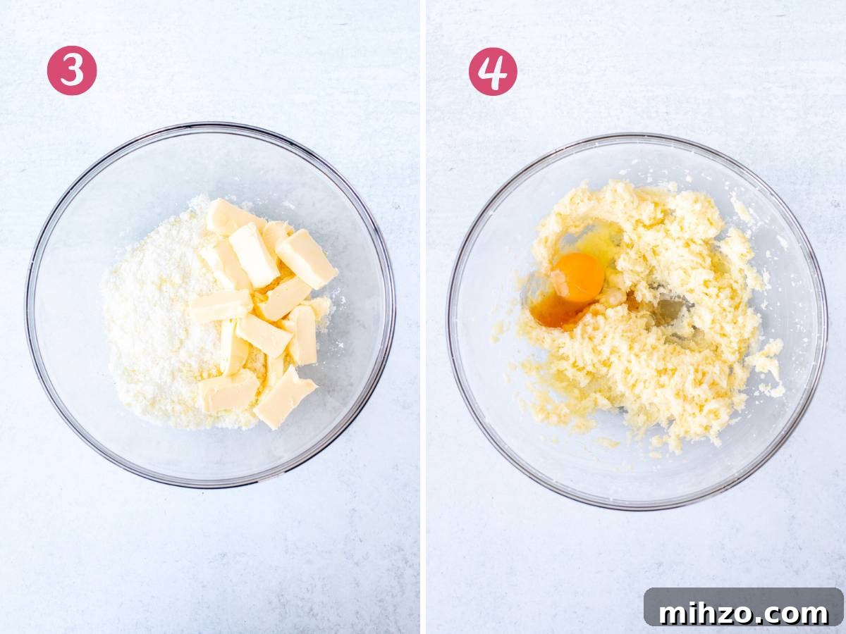 Lemon Coffee Cake Recipe — Moist Citrus Loaf for Brunch 6 Bowl of butter, sugar and lemon zest, and bowl of butter, sugar and lemon zest creamed together with egg and vanilla