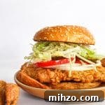 Close up of Breaded Pork Tenderloin Sandwich