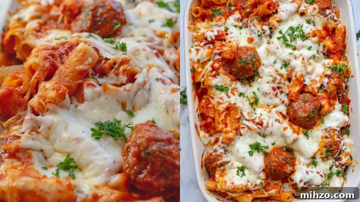 18 Mouthwatering Meatball Dinners to Enjoy Every Night 4 Baked ziti with meatballs
