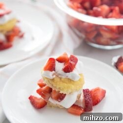 Strawberry Shortcake Recipe with Fresh Strawberries and Light Cream 10 Mini strawberry shortcakes