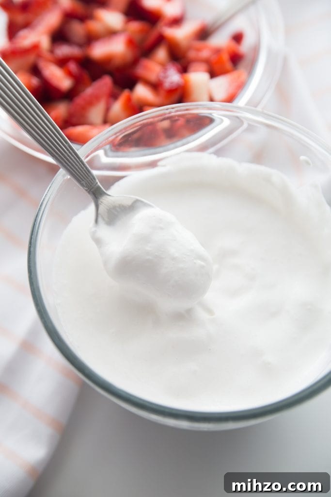 Strawberry Shortcake Recipe with Fresh Strawberries and Light Cream 7 Coconut whipped cream