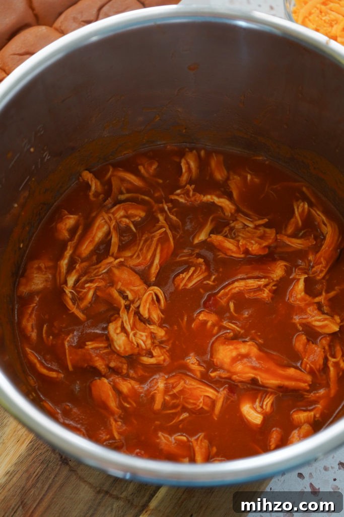 Instant Pot Chicken Sloppy Joe Sliders Recipe 4 shredded chicken in sloppy joe sauce
