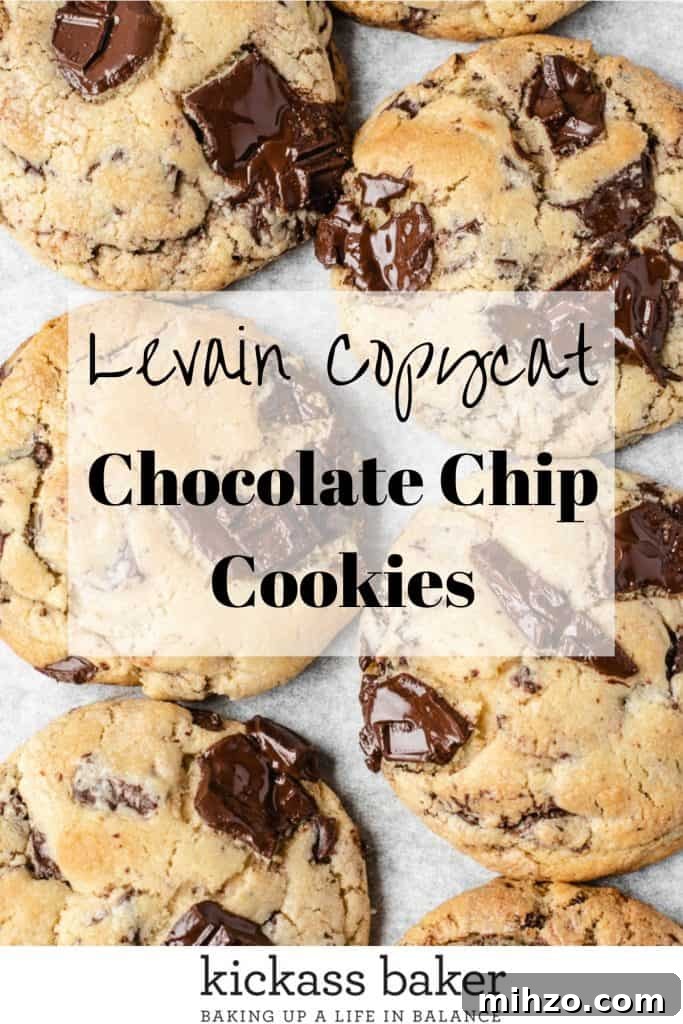 Best Chocolate Chip Cookie Recipe Levain Copycat Recipe | kickassbaker.com Pin for Pinterest