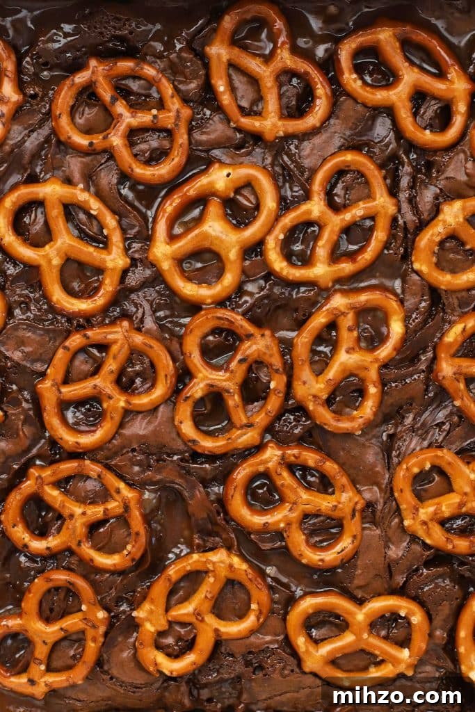 Homemade Caramel Sauce Recipe: Smooth, Pourable & Quick 12 gluten-free caramel pretzel brownies before fresh from the oven