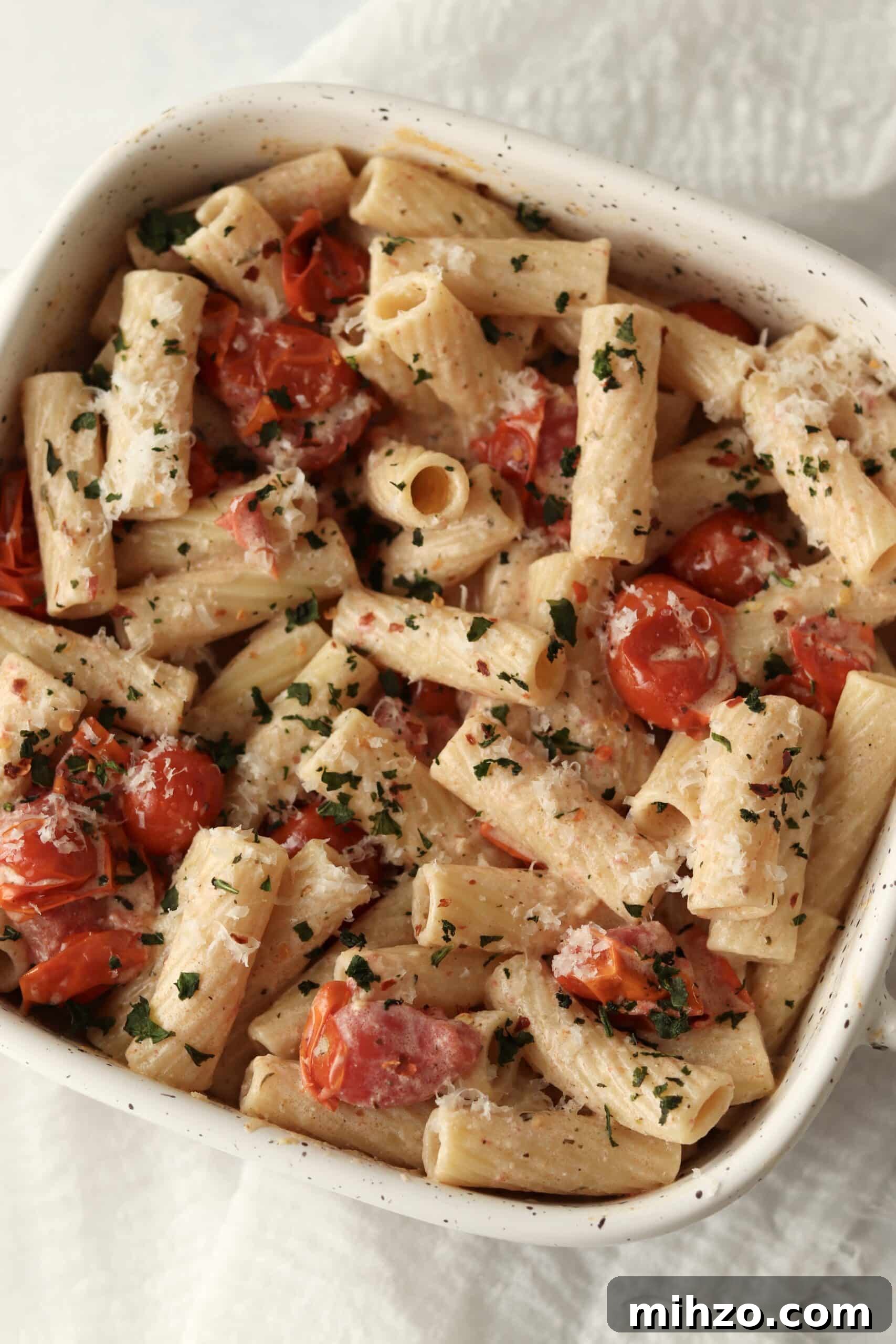 Boursin tomato pasta with basil
