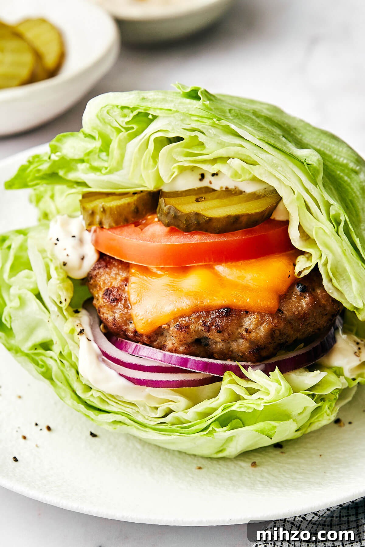 Turkey burger lettuce wrap