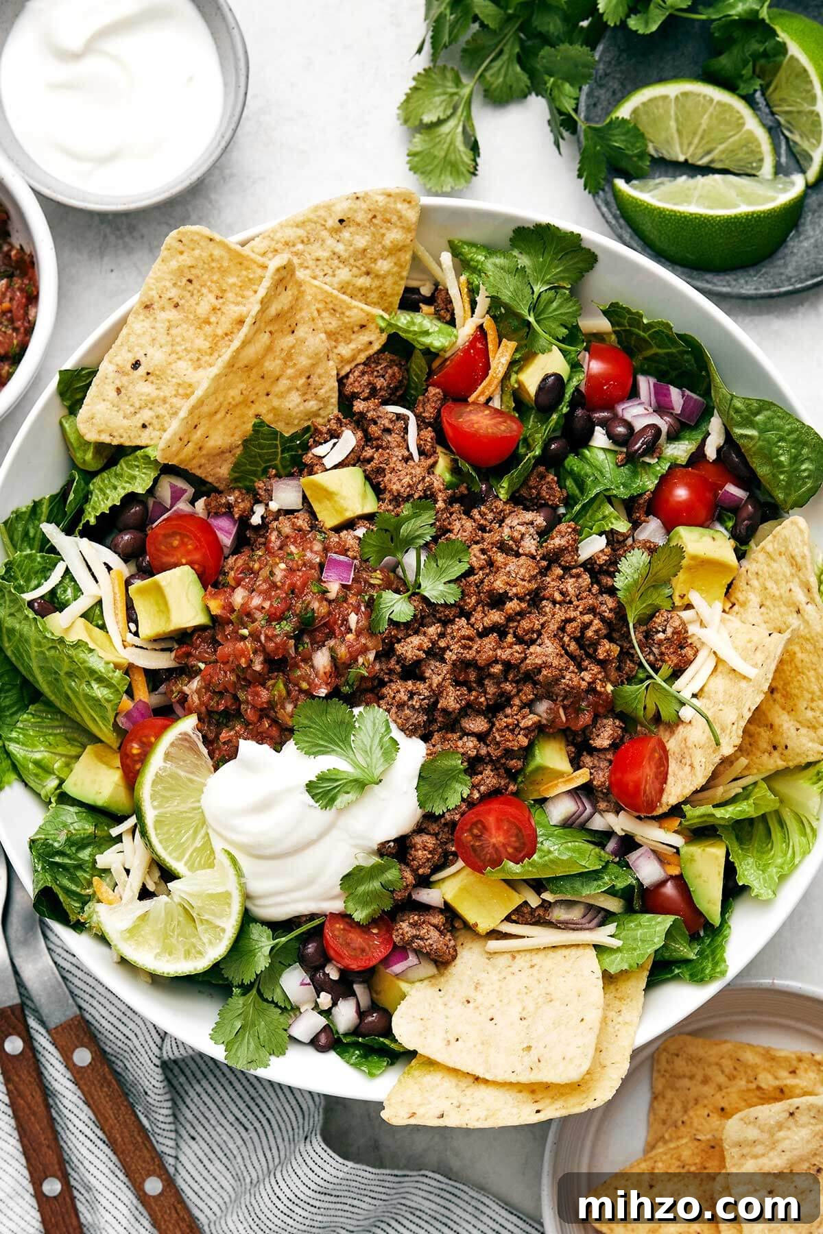 A big bowl of taco salad.