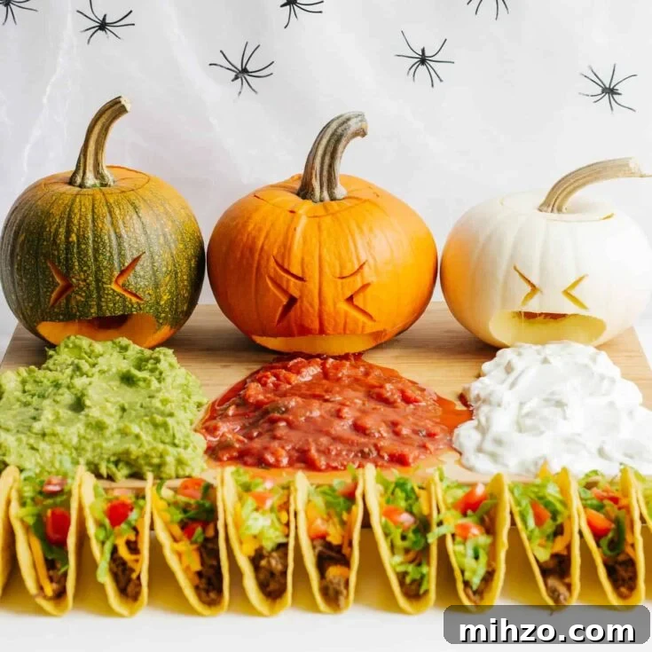 Image for Puking Pumpkin Halloween Taco Board