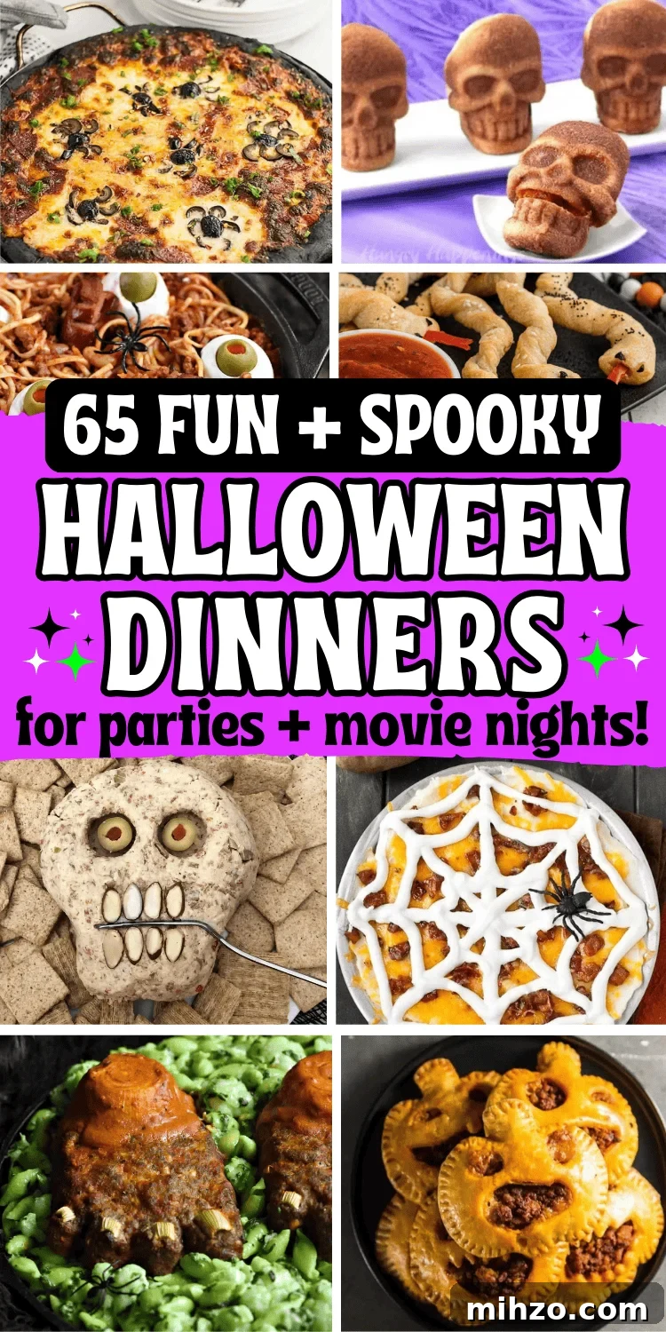 65 Spooky Halloween Dinner Ideas for a Creepy Party Menu 14 Looking for fun Halloween spooky dinner ideas? You’ll love these scary good Halloween main dish recipes!