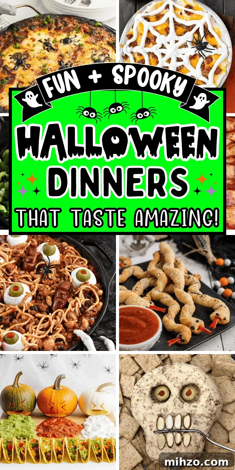 65 Spooky Halloween Dinner Ideas for a Creepy Party Menu 15 Looking for fun Halloween spooky dinner ideas? You’ll love these scary good Halloween main dish recipes!