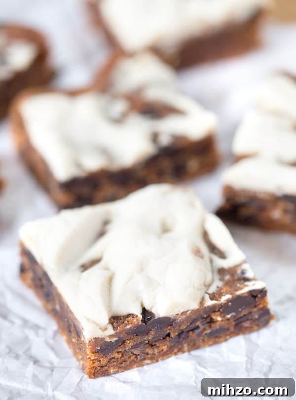 Cream Cheese Swirled Almond Butter Oatmeal Chocolate Chunk Bars 4 Cream Cheese Swirled Almond Butter Oatmeal Chocolate Chip Bars