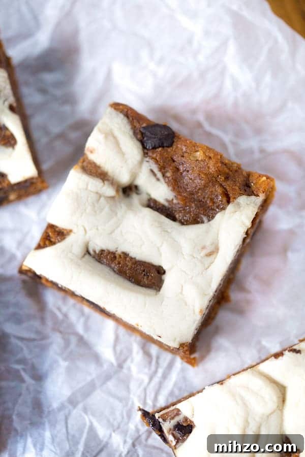 Cream Cheese Swirled Almond Butter Oatmeal Chocolate Chunk Bars 5 Cream Cheese Swirled Almond Butter Oatmeal Chocolate Chip Bars