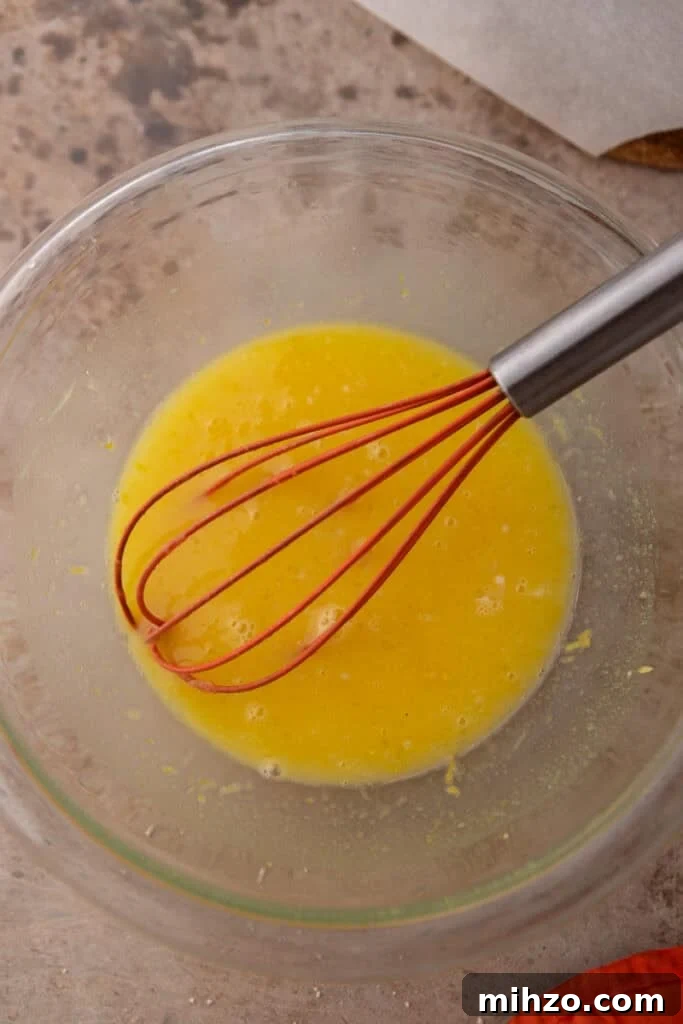 Small-Batch Lemon Bars Recipe: Perfect Citrus Dessert for Two 9 mixed ingredients in a bowl