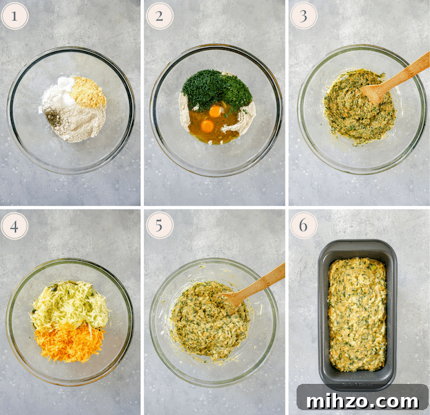 Step by step pictures of how to make a gluten free cheddar chive zucchini bread