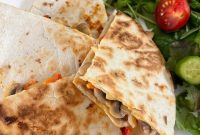 Cheesy Veggie Quesadillas with Roasted Peppers and Spinach