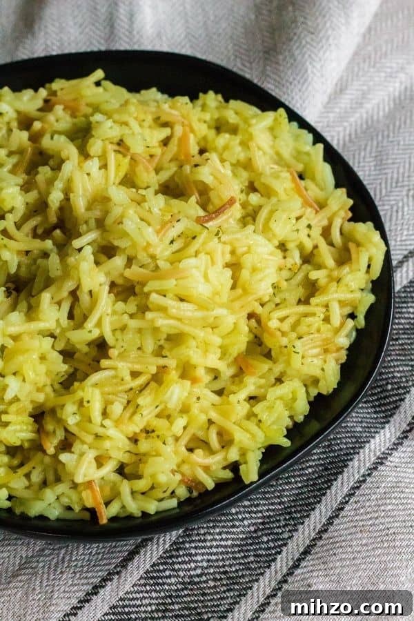 Instant Pot Rice-A-Roni: Quick One-Pot Copycat Recipe 3 Chicken Rice a Roni cooked in the Instant Pot pressure cooker, served on a black plate