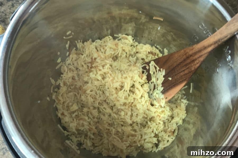 Instant Pot Rice-A-Roni: Quick One-Pot Copycat Recipe 6 Cooked Rice-a-Roni in the insert pot of the Instant Pot