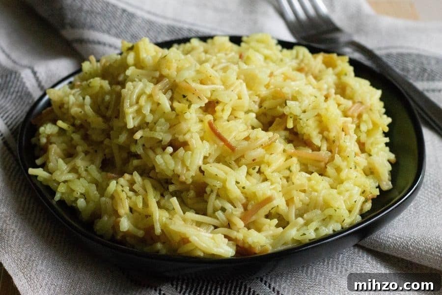 Instant Pot Rice-A-Roni: Quick One-Pot Copycat Recipe 7 Ninja Foodi Rice a Roni on a black plate