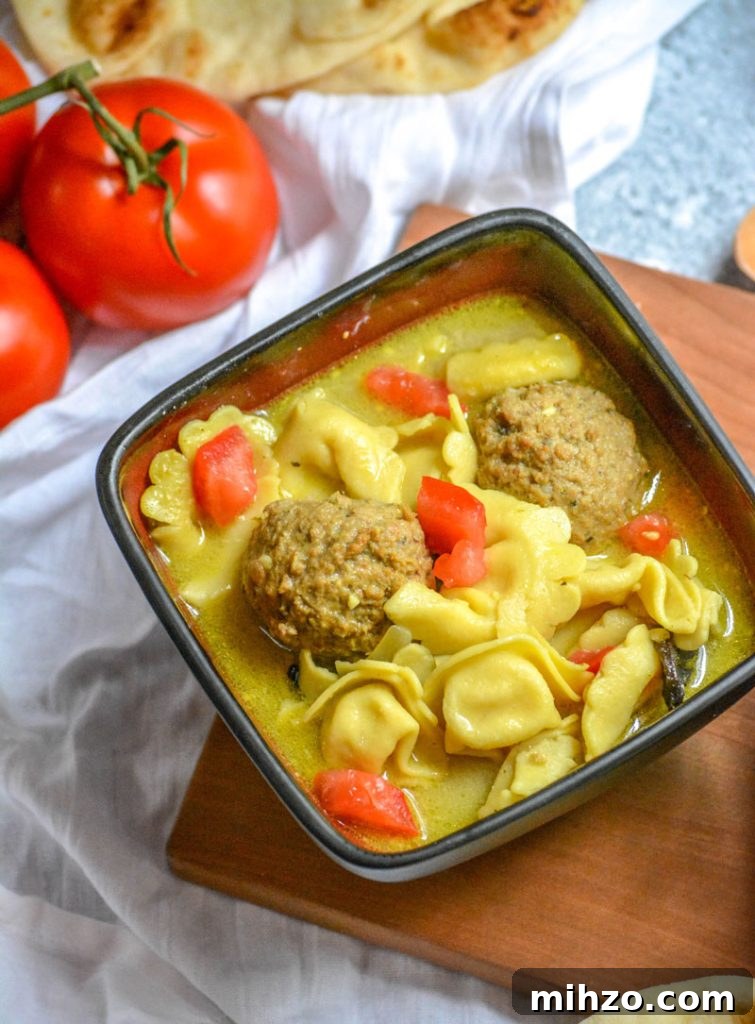 Curried Tortellini and Meatball Soup Recipe 2 Curried Tortellini Meatball Soup