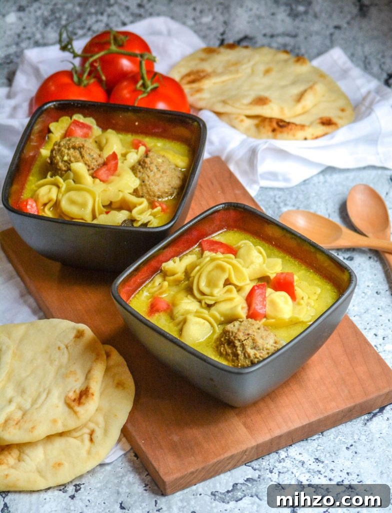 Curried Tortellini and Meatball Soup Recipe 4 Curried Tortellini Meatball Soup