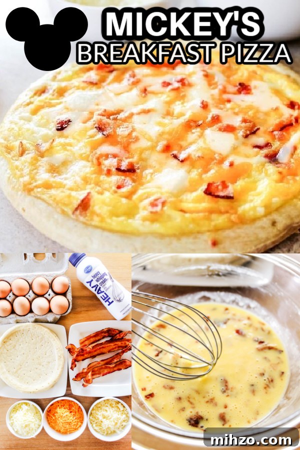 mickey breakfast pizza collage 