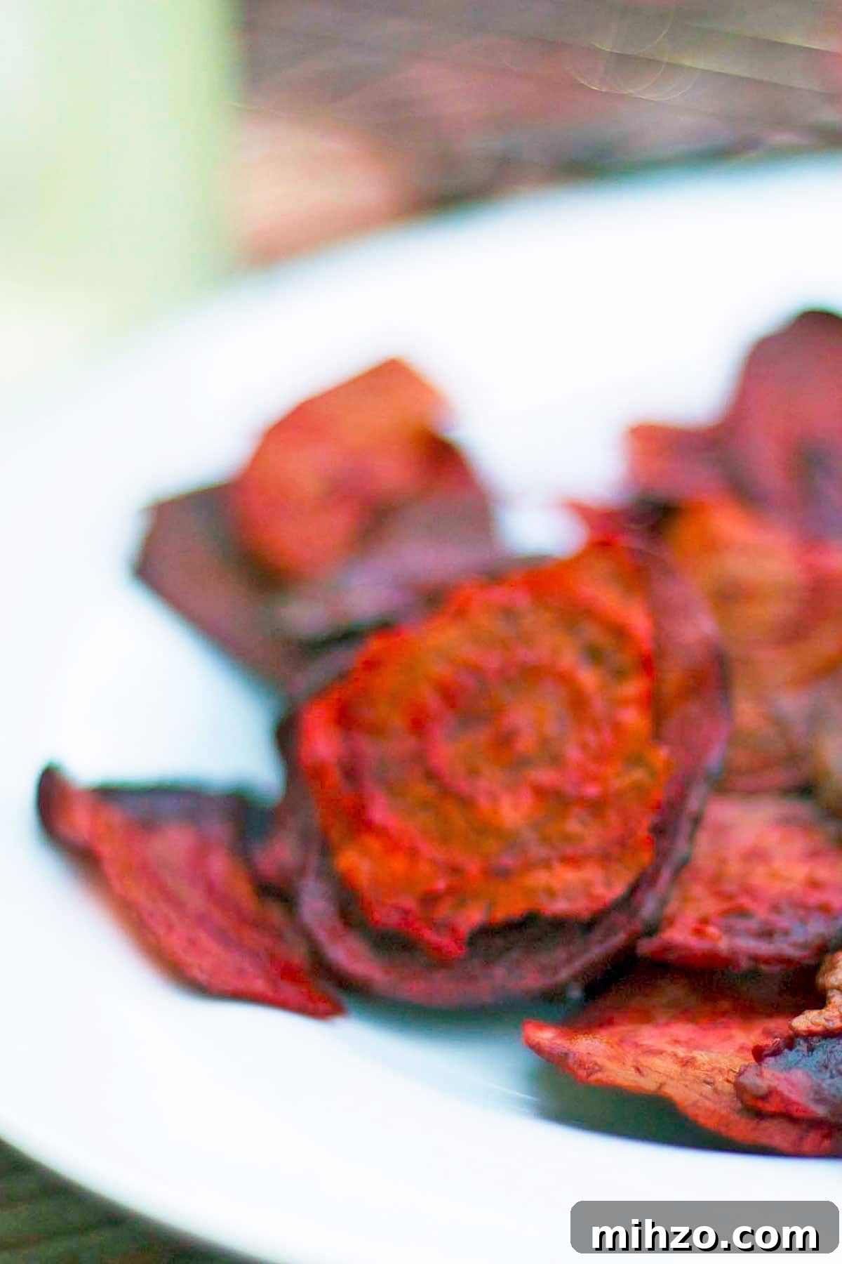 Plate of colorful beet chips