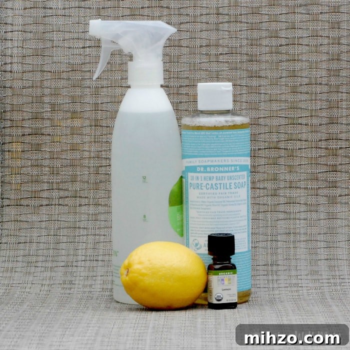 Say good-bye to expensive cleaners with this All Natural Homemade Cleaner with Castile Soap. It’s non-toxic, easy-to-make, effective, and costs pennies per bottle!