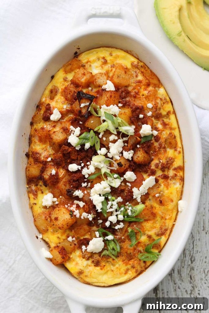 Baked Mexican Chorizo and Eggs Casserole 2 Baked Mexican Chorizo and Eggs horizontal