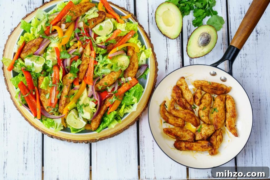 Lemon and chili fajita salad
