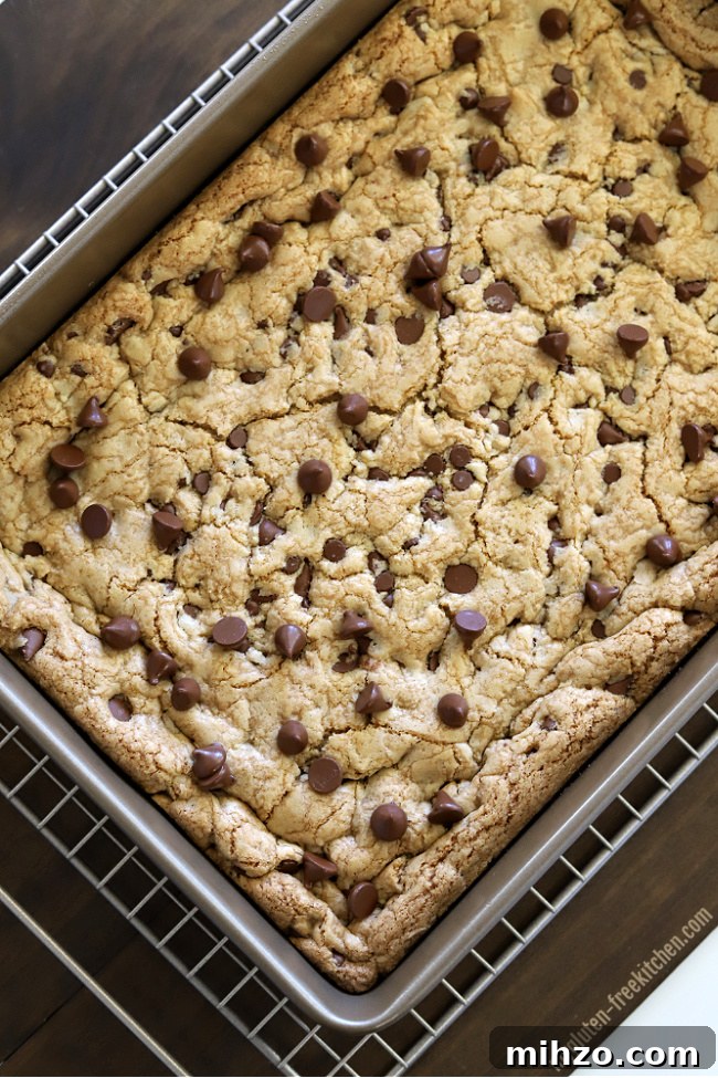 pan of Gluten-free Chocolate Chip Cookie Bars