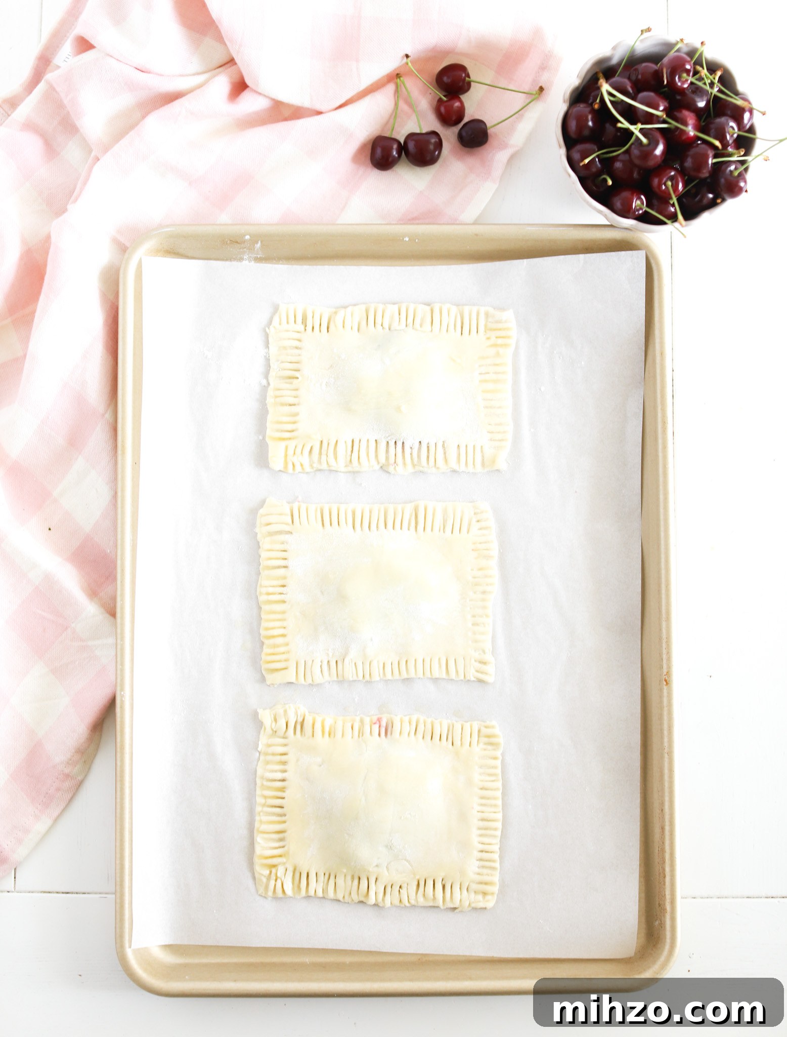 Cherry Pop Tarts prior to cooking on baking sheet