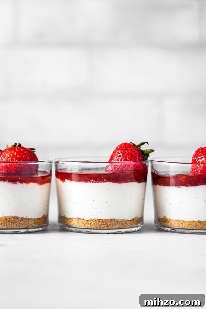 No Bake Strawberry Cheesecake Jars