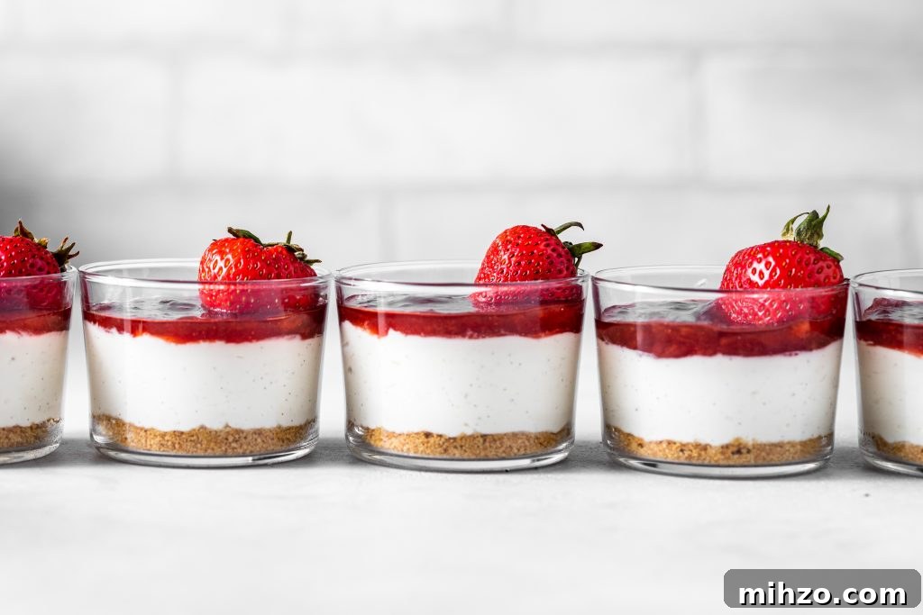 No Bake Strawberry Cheesecake Jars